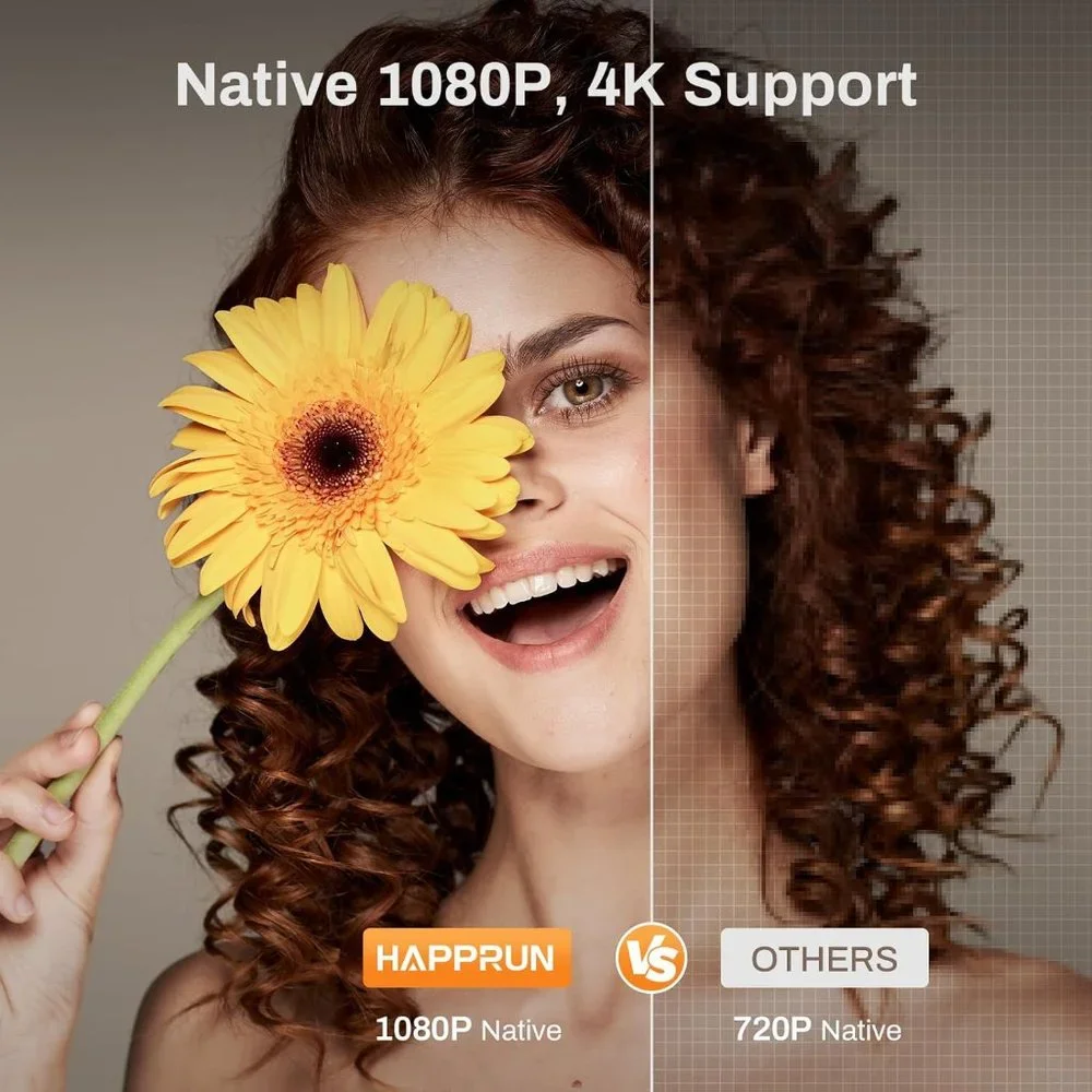 Projector, Native 1080P Bluetooth Projector with 100