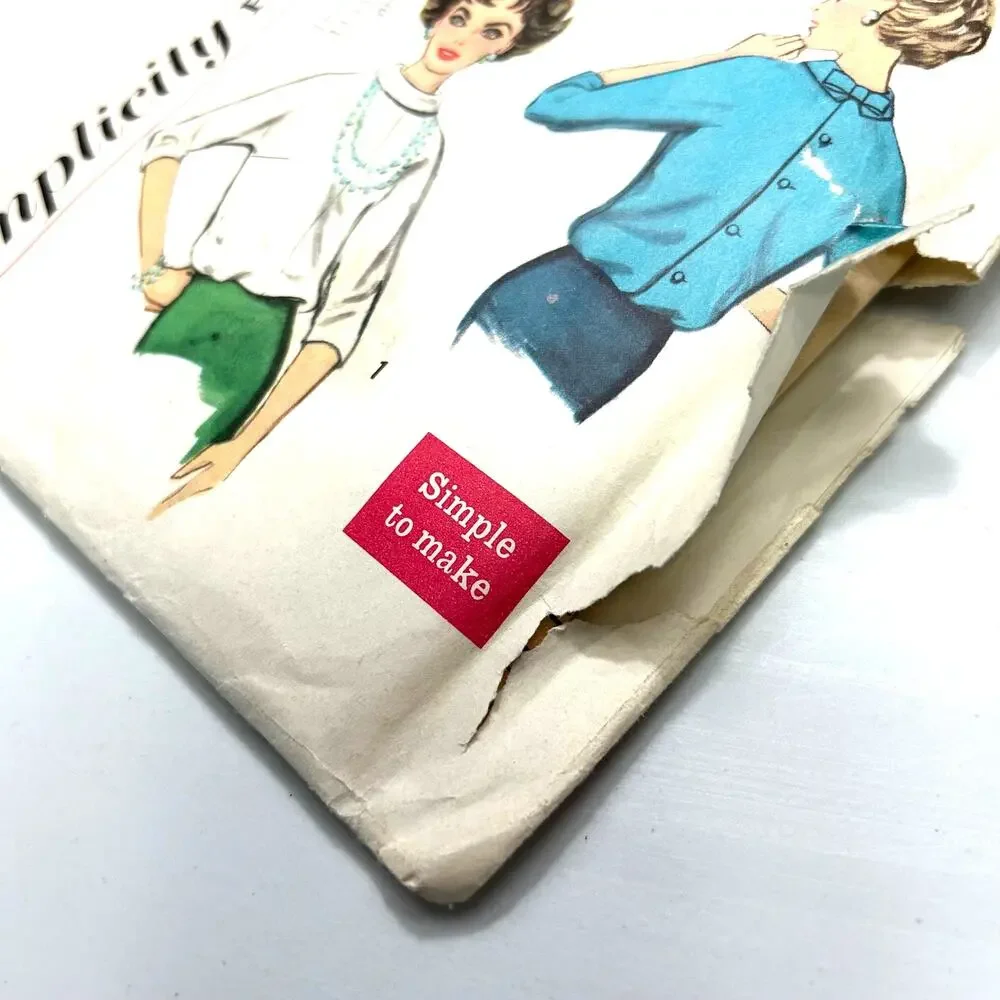 Simplicity Vintage 1950's Pattern #2653 Misses Overblouse Size 12 HTF‎