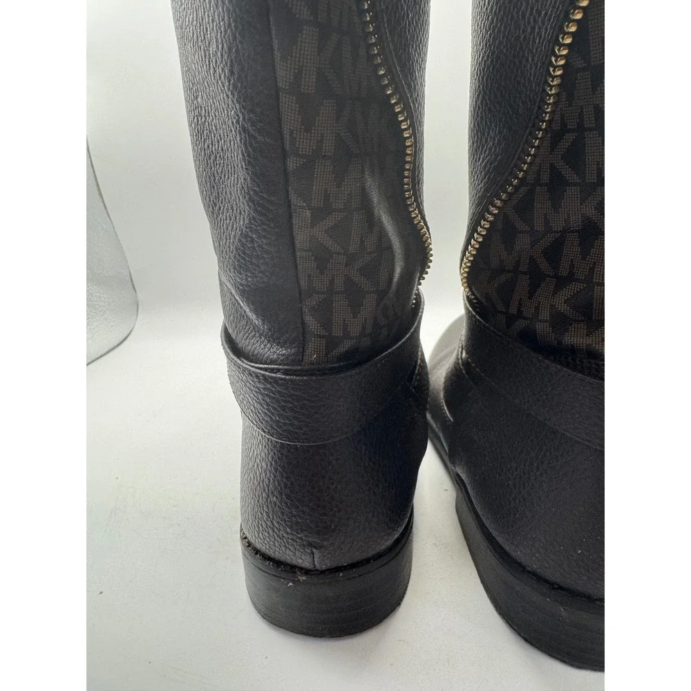 Michael Kors‎ Kids Tall Riding Boots MK Logo Side Zip Brown Size 2