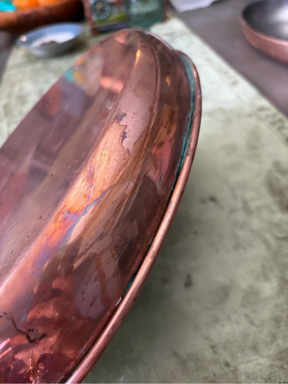 Copper-Tone Sauté Pan with Brass Handle