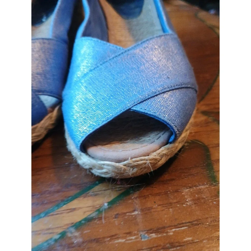 Lauren Ralph Lauren Cecilia Espadrille Wedge Sandals Size 8 Periwinkle