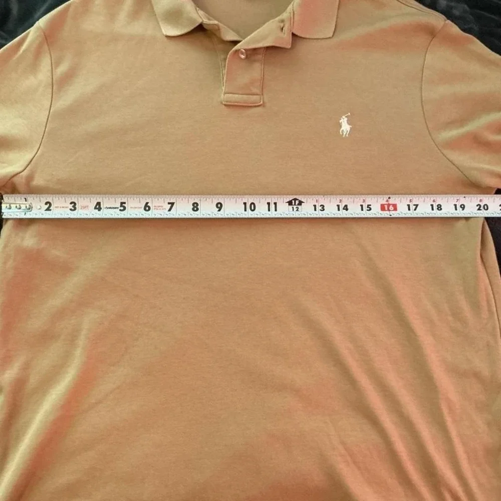 Polo By Ralph Lauren Men's Medium Custom Fit Tan/ Desert Sand White‎ Horse