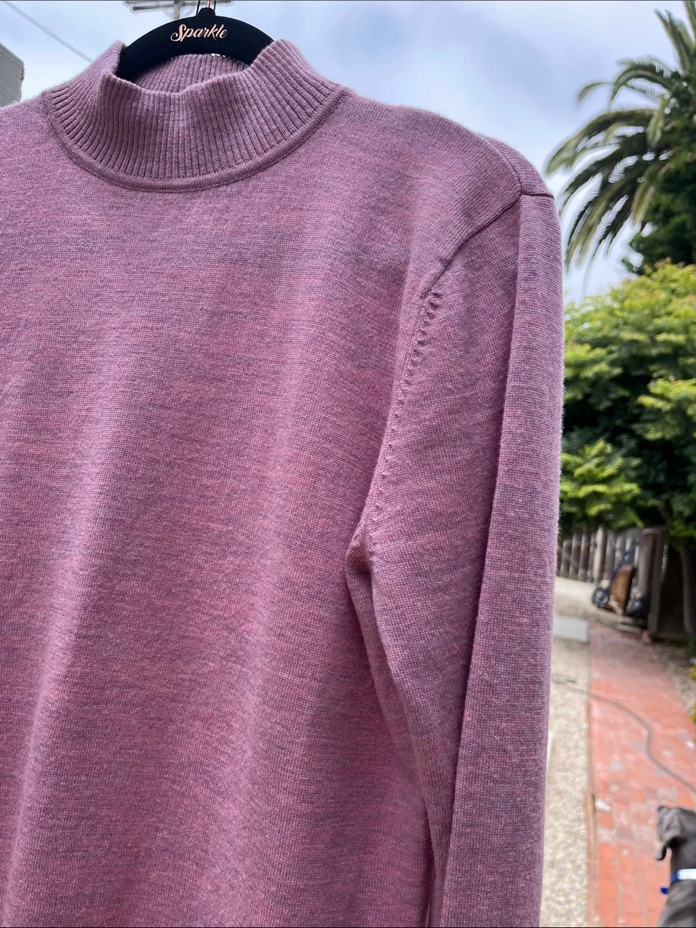 Pendleton Merino Wool Classic Women's Mock Neck Sweater - Lavender Pink L