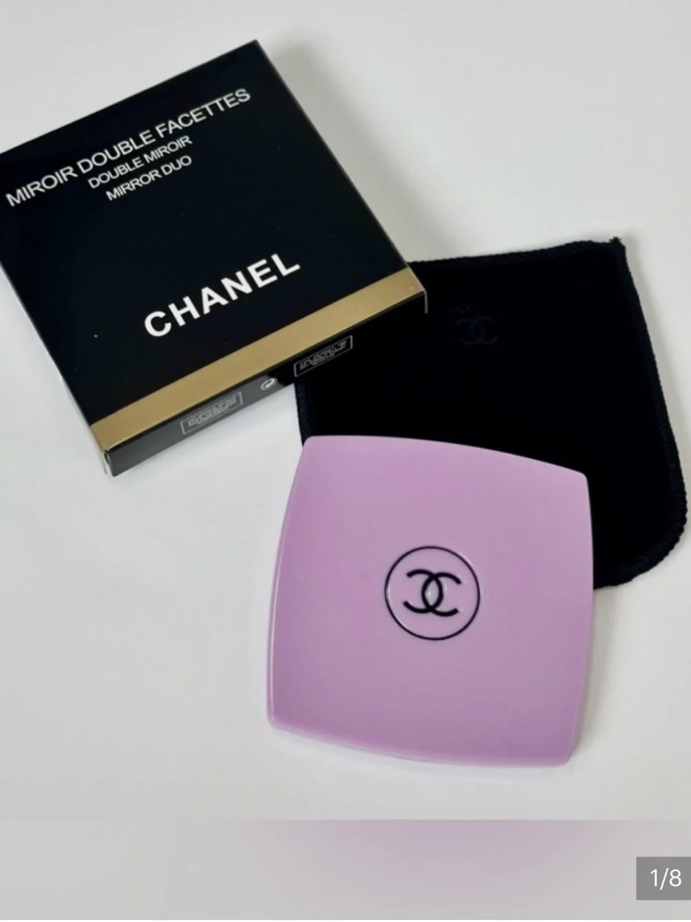 CHANEL Lilac/ Lavender Compact Mirror Duo with Iconic CC Logo NWB