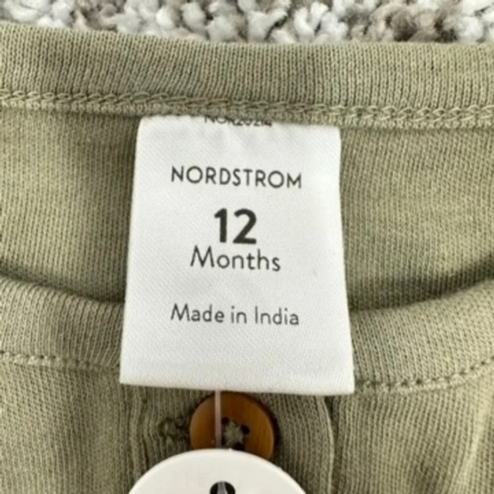 Nordstrom 12M Baby Boy Green Top & Tree Print Pants Set NWT 2 Piece Winter