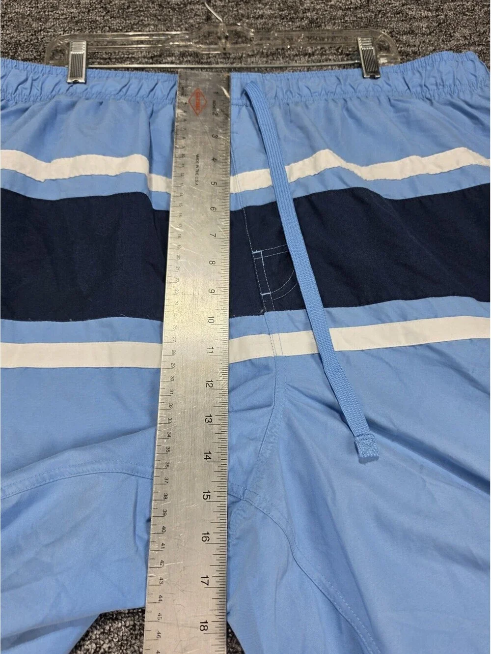 Beverly Hills Polo Club Men's Blue Striped Swim Trunks 3X Drawstring Pockets