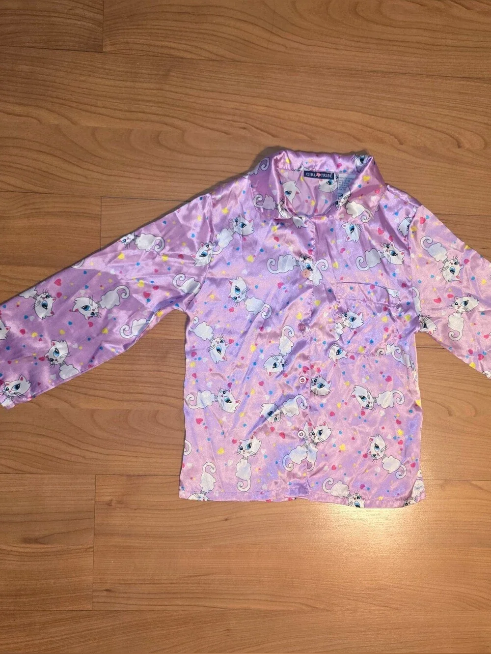 Girls' Pink Cat Print Pajama Set - Brand: Children's Place