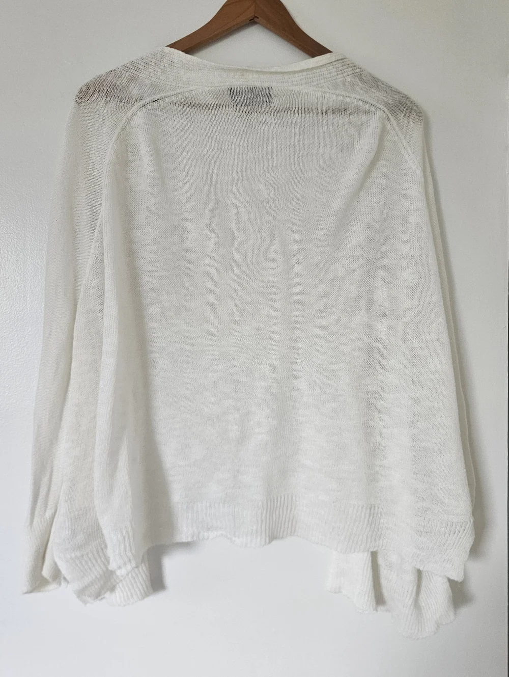 Michael Stars Womens Cardigan L Coastal Dolman Open Lightweight Linen Cotton