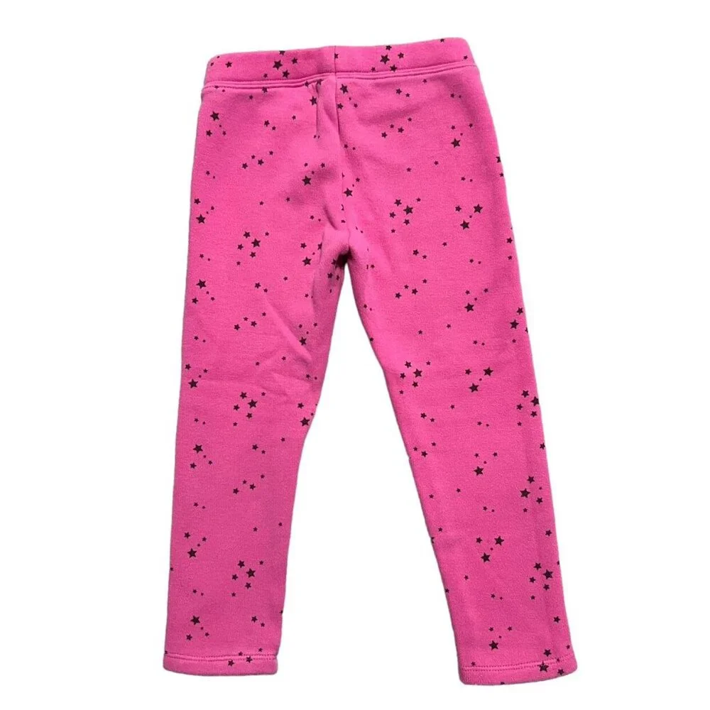 Baby Gap 4Y Pink Cozy Lined Star Leggings