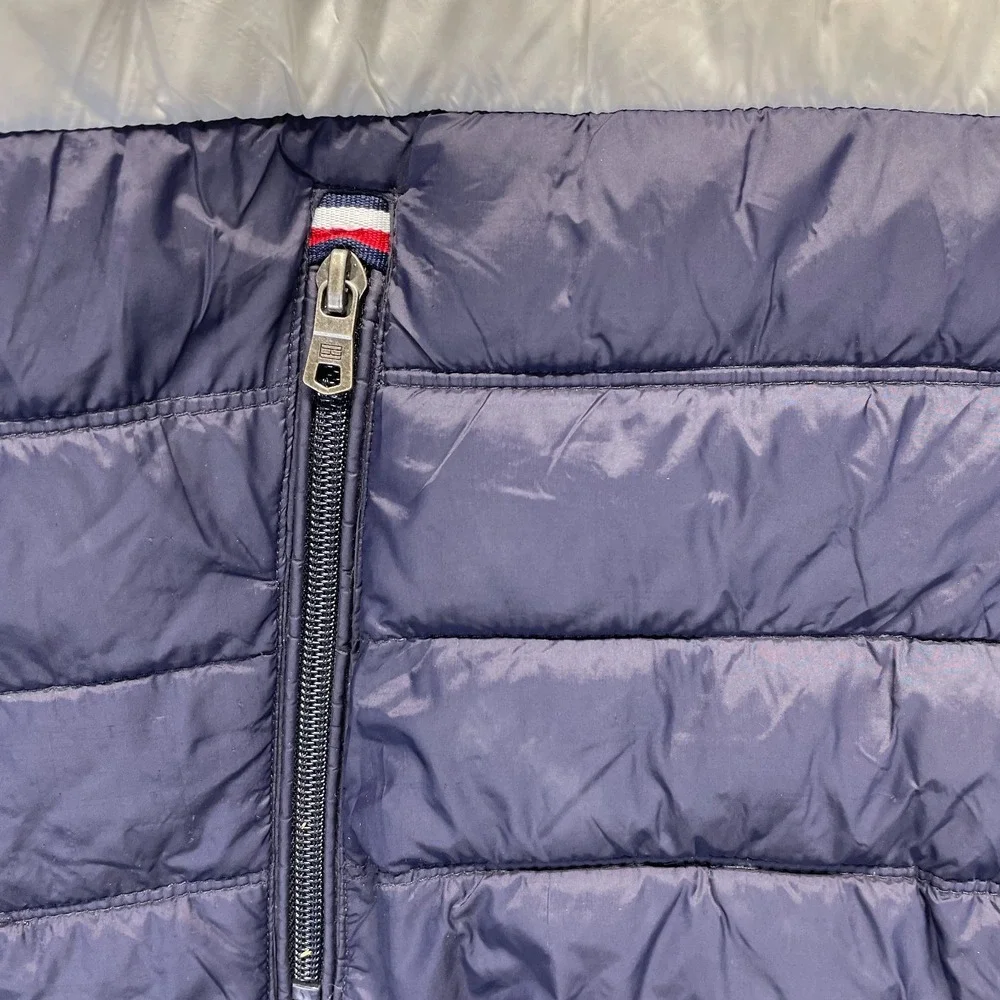 Tommy Hilfiger Packable Puffer Jacket Mens Large Multicolor Mock Neck Full Zip