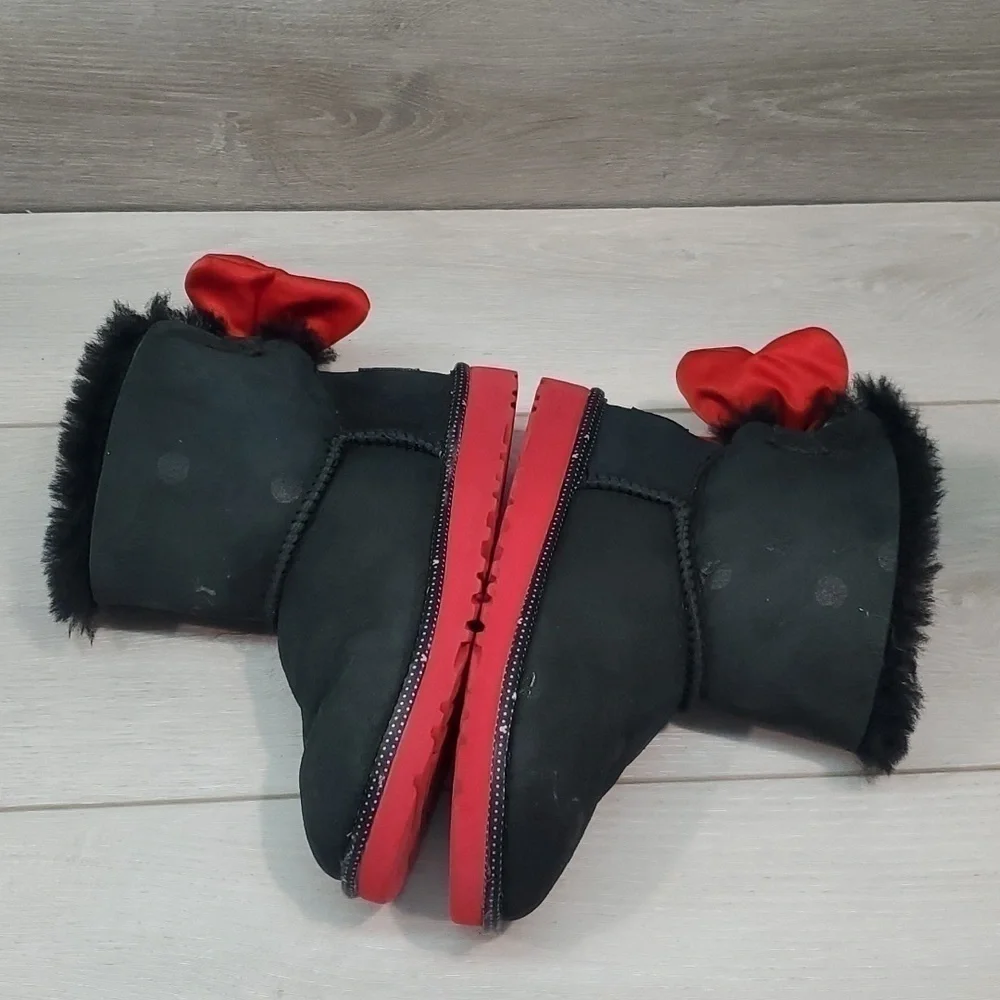 DisneyvUgg Australia Kids Girls Mini Limit  Leather boots sheepskin shoes 1