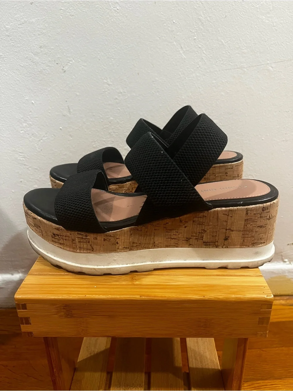 Gianni Bini Briarre Cork Wedge Platform Chunky Sandals Y2K  Women’s 8.5 Resort