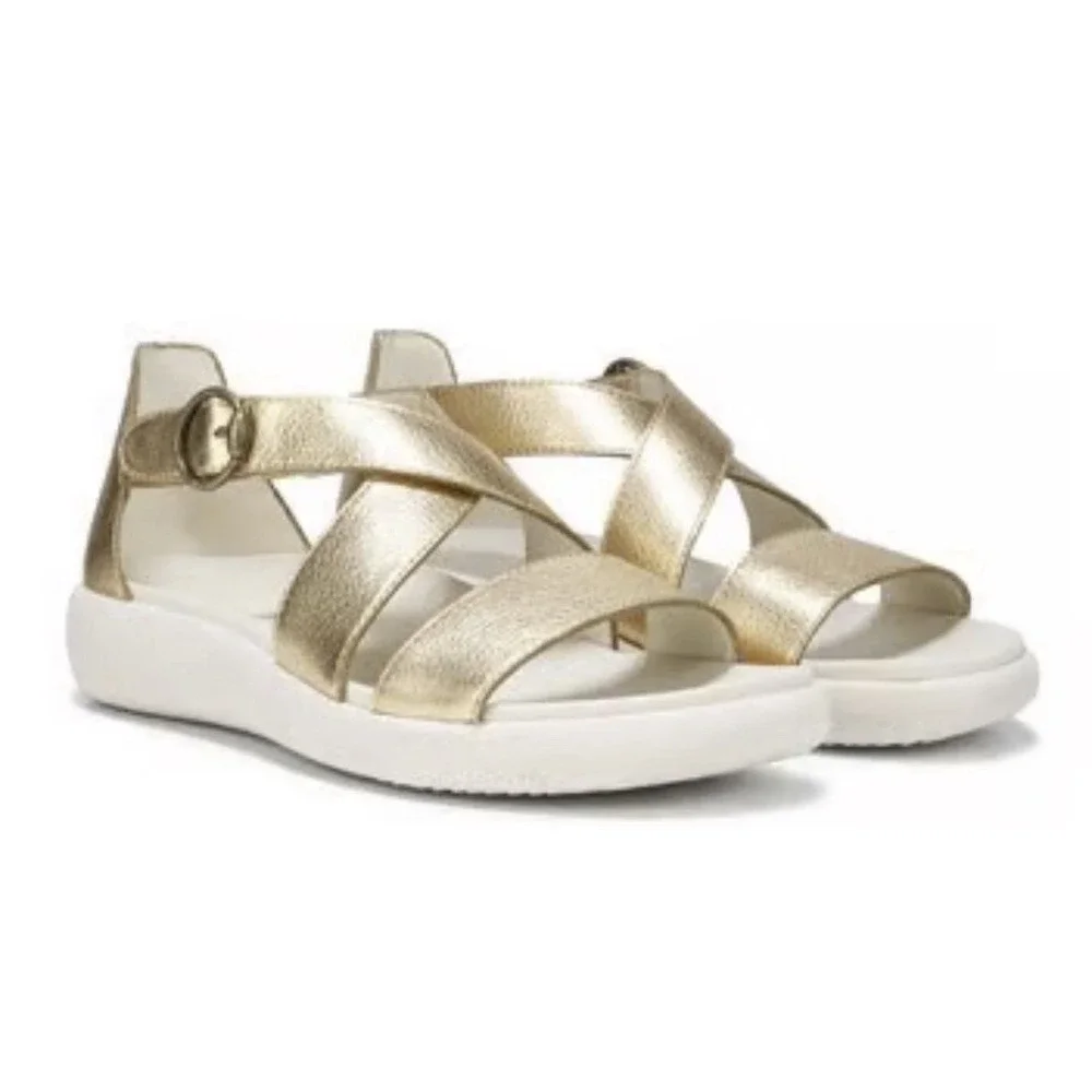 Vionic Womens Harmony RX Recovery Sandals Metallic Gold Leather Size 11