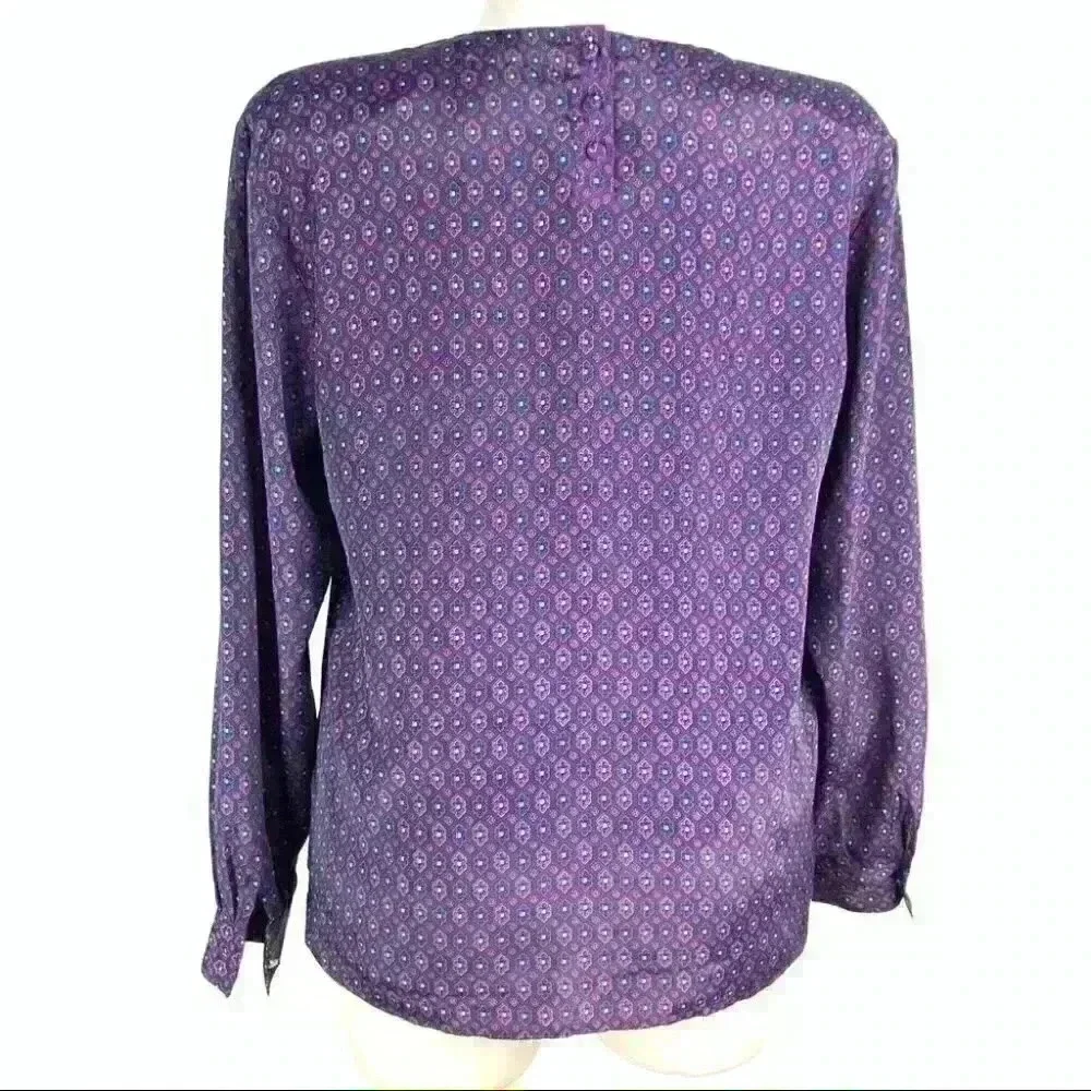 SK & Company Womens top size 14 purple geometric vintage 80s 90s