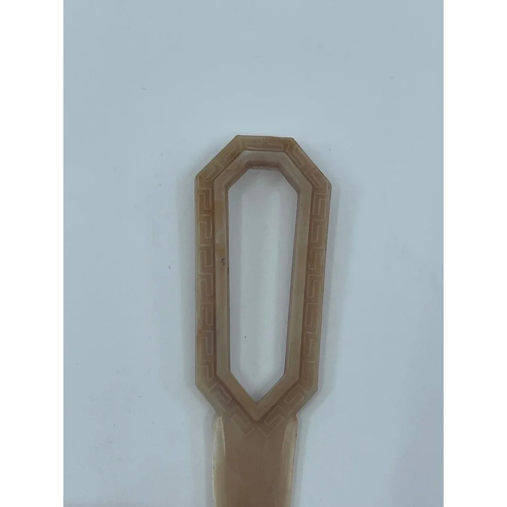 Vintage Lucite Letter Opener Octagonal Handle Geometric beige‎ 7