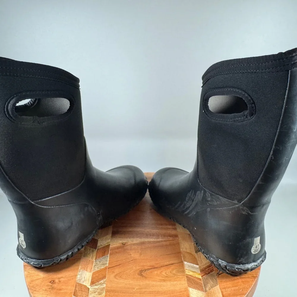 Bogs Kids K York Solid Black Waterproof Insulated Snow Rain Boots Youth 4 72601