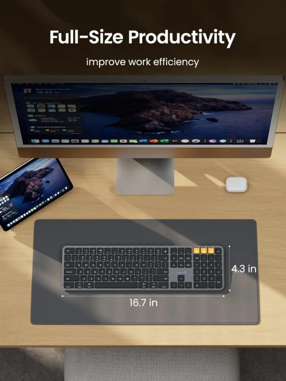Backlit Wireless Bluetooth Keyboard for Mac - Sleek Space Gray Design
