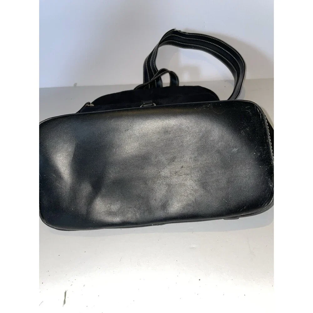 Etienne Aigner Vintage Black Nylon Backpack - Leather Trim - Convertible Sling