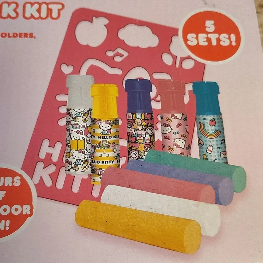 Hello Kitty chalk outdoors